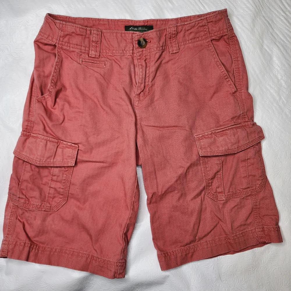 Eddie Bauer Cargo Shorts Mid Rise 100% Cotton Women's Size 4
